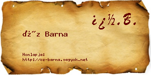 Őz Barna névjegykártya